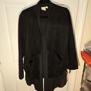 Truth + Style Vintage Cartigan/Shawl Dual Layered Black Thick Sleeves Size Xl